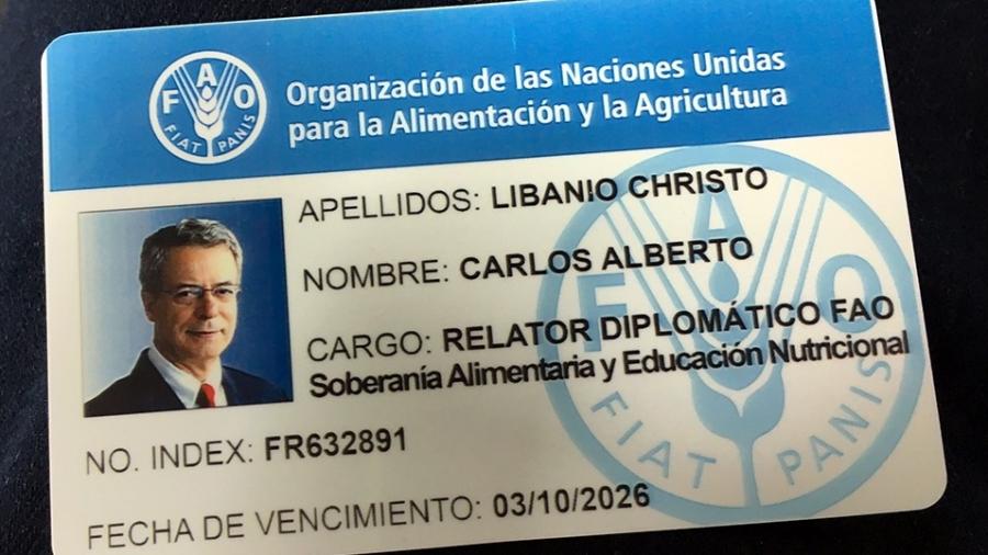 Carlos Alberto Libânio Christo, o Frei Betto, hoje Relator Diplomático da FAO para a Soberania Alimentar e Educação Nutricional, trabalhou na implantação do Programa Fome Zero no Brasil - Imagem cedida ao UOL