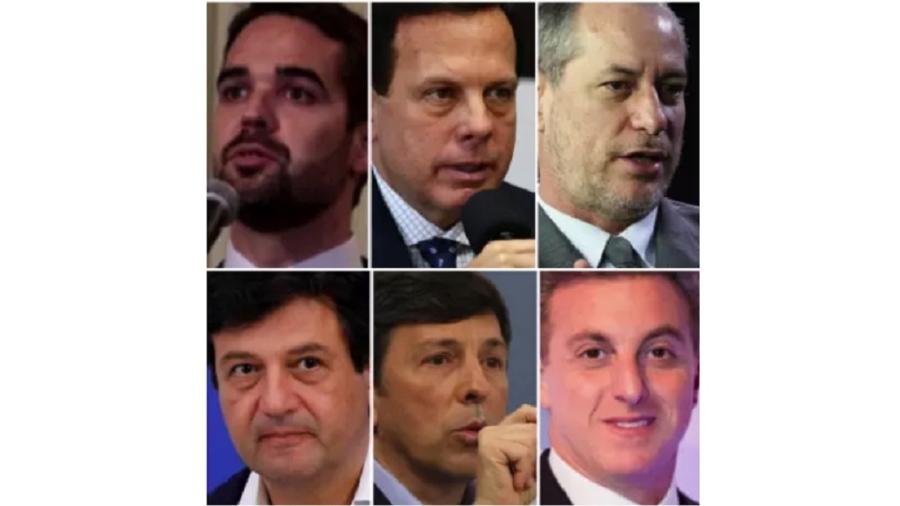 Eduardo Leite, João Doria, Ciro Gomes, Mandetta, João Amoedo e Luciano Huck: conversa vai da direita à centro-esquerda - Reprodução/CNN