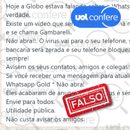 02.set.2024 - Mensagem falsa circula há anos e já foi desmentida em vários países