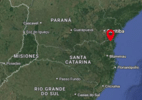 Erro em divisa pode tirar área do Paraná e deixar Santa Catarina maior - Reprodução / Google Maps 