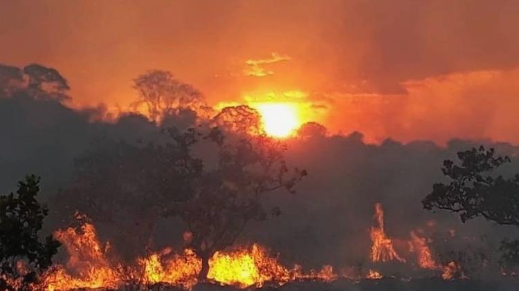 Incêndio na Terra Indígena São Marcos, no município de Pacaraima (RR) 