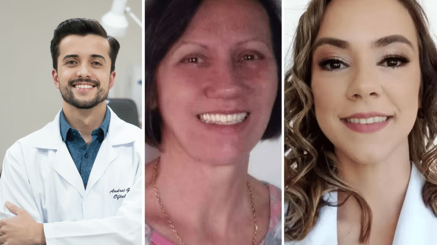 O médico Andrei Gabriel de Melo e mãe e filha, Leane Elizabeth Herrmann e Leise Herrmann Parizotto