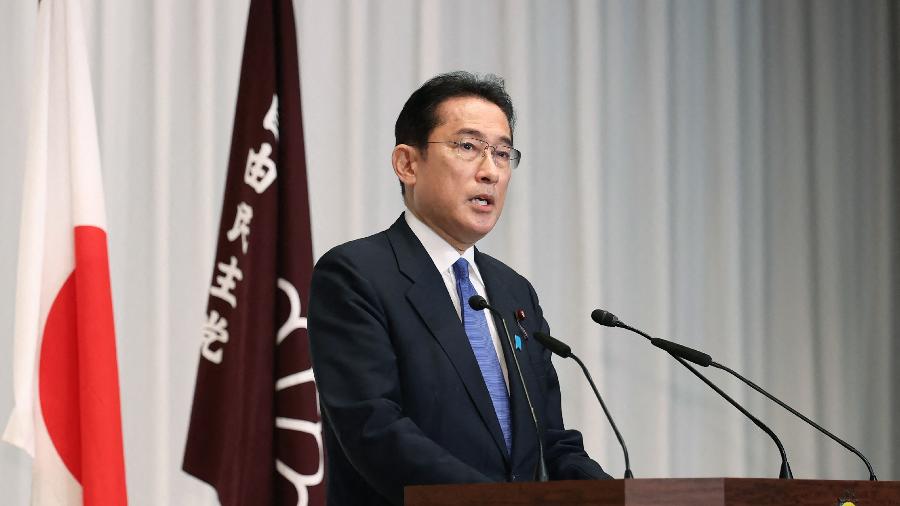 29.set.2021 - Fumio Kishida, primeiro-ministro do Japão - STR/Jiji Press/AFP