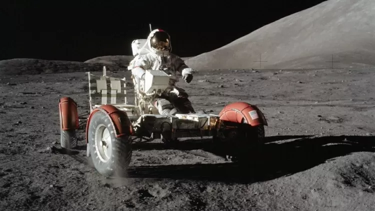 Lunar Rover Vehicle (LRV), apelidado de Moon buggy, na Lua - Divulgação/Nasa - Divulgação/Nasa