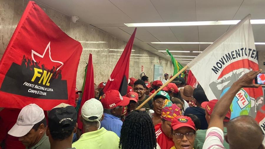 Manifestantes pedem a exoneração do superintendente César Lira, considerado pelos movimentos como um "bolsonarista raiz". - CPT/Alagoas