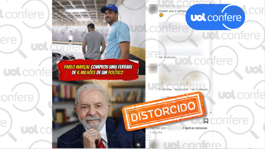 18.jul.2024 - Lula não vendeu Ferrari de R$ 6 milhões para Pablo Marçal como sugerem posts nas redes sociais