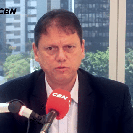 Tarcísio de Freitas Republicanos), candidato à reeleição para o governo de SP, em sabatina de O Globo, Valor e CBN