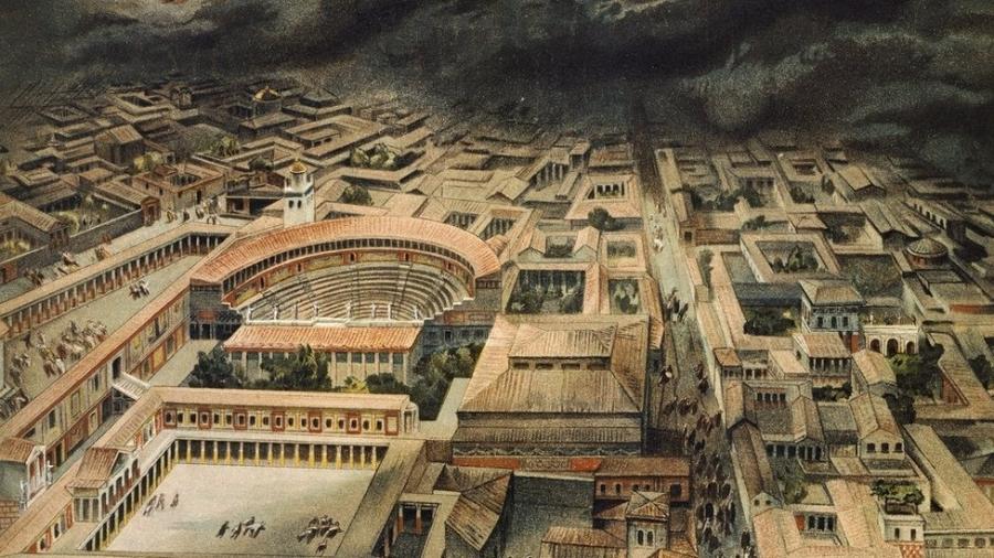Pompeia era uma cidade romana próspera até ficar sob as cinzas e o material incandescente do Vesúvio - Getty Images