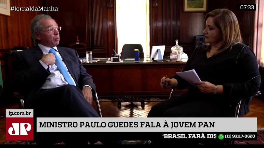 Paulo Guedes, ministro da Economia, durante entrevista à rádio Jovem Pan - Reprodução/Jovem Pan