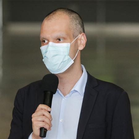 18.mai.2020 - O prefeito de São Paulo, Bruno Covas (PSDB-SP), durante coletiva de imprensa sobre a crise do coronavírus - Paulo Gueret/Agência O Dia/Estadão Conteúdo