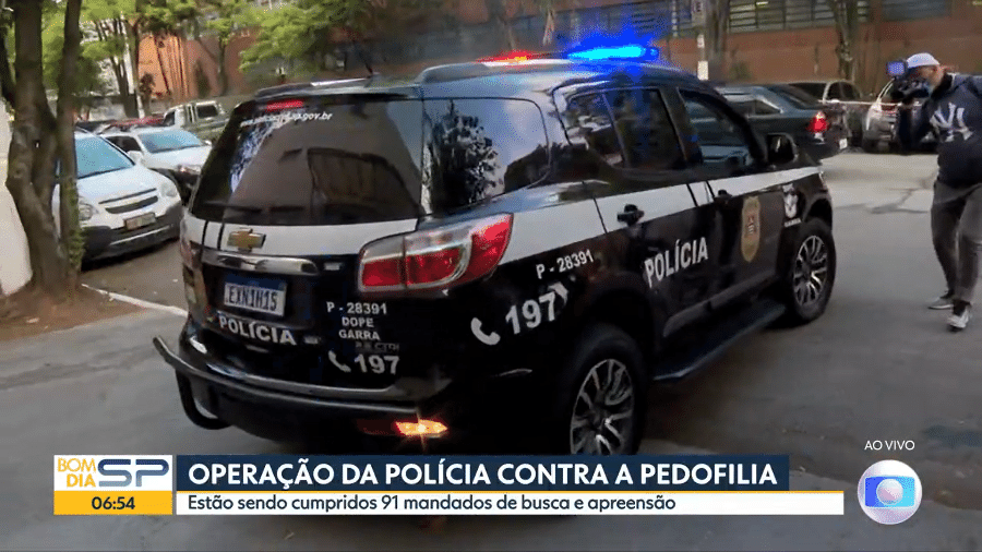 10.dez.2021 - Operação contra a pedofilia em São Paulo - Reprodução/TV Globo