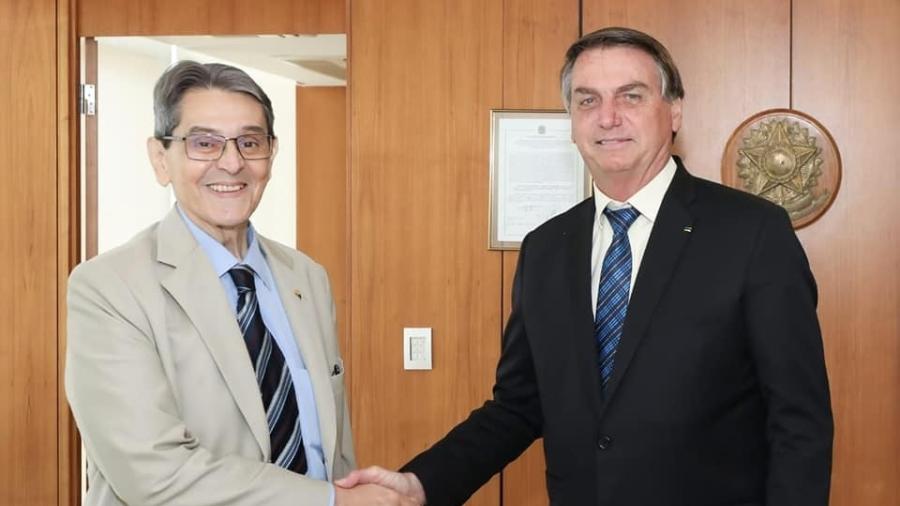 Foto de 2020 mostra Roberto Jefferson (PTB) com o presidente Jair Bolsonaro (PL) - PTB/Reprodução