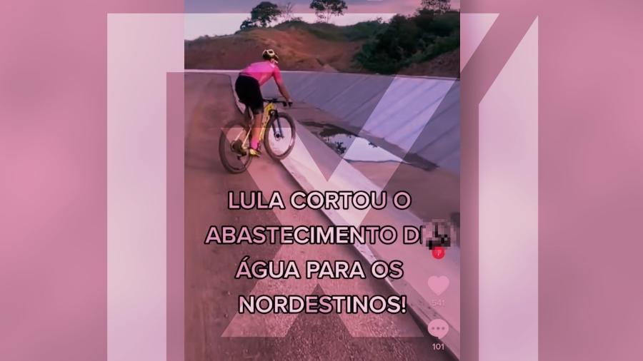 Vídeo usado na publicação não foi feito em um canal da transposição, e sim em um trecho em obras do Cinturão das Águas do Ceará (CAC) na cidade do Crato. A obra é do governo do estado - Projeto Comprova