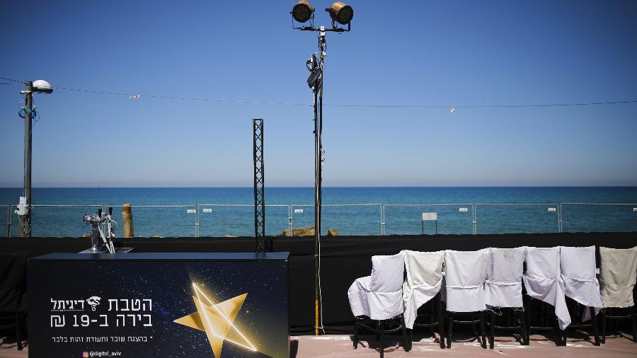 Eurovision Village em Tel Aviv, em Israel - Corinna Kern/The New York Times