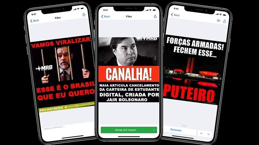 Memes com ataques contra Dias Toffoli, Rodrigo Maia e o Congresso são corriqueiros  - Arte/UOL