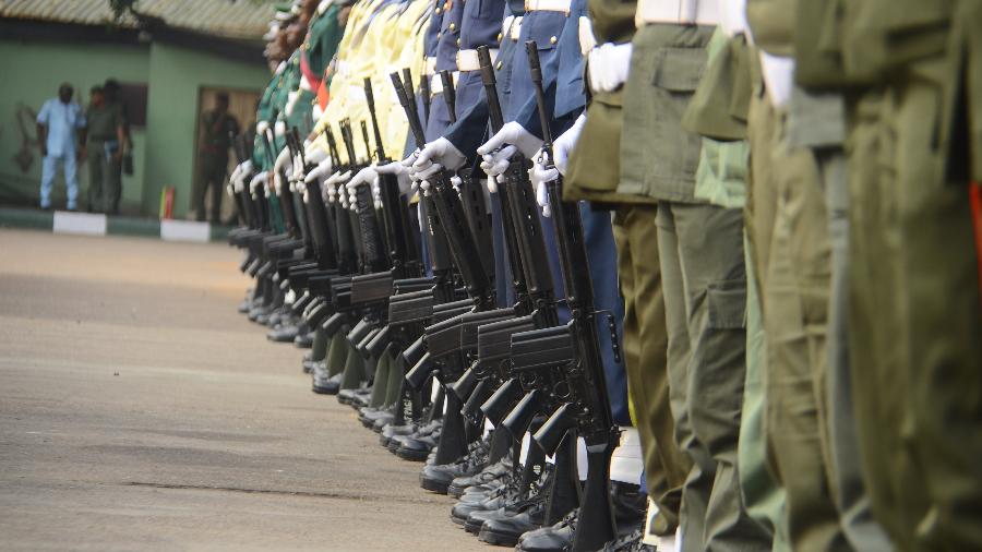 15.01.2020 - Parada do dia do Exército em Lagos, Nigéria - NurPhoto via Getty Images