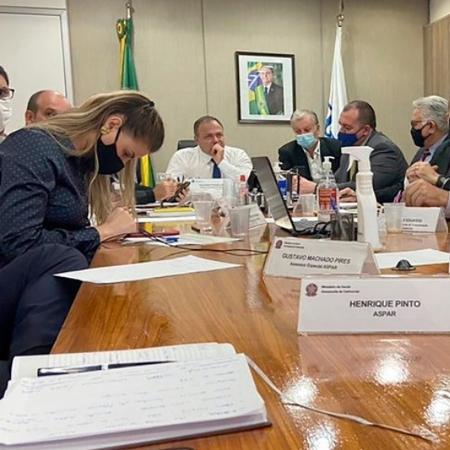 O ministro da Saúde, Eduardo Pazuello, teve reunião com a Frente Nacional dos Prefeitos na semana passada - 19.fev.2021 - Divulgação/MS