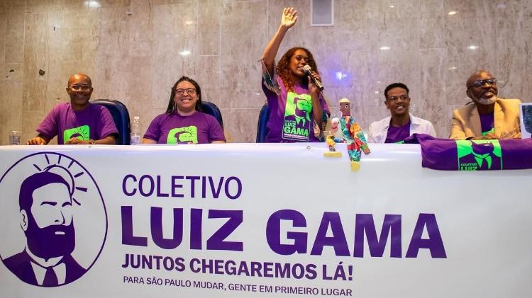 Da esquerda para a direita, os candidatos do coletivo: Álvaro Jeronymo, Juliana Sousa, Elaine Souza, Jean Corrêa e Marcos Costa. Paulo Henrique ainda não tirou foto com o coletivo porque está afastado por motivos de saúde