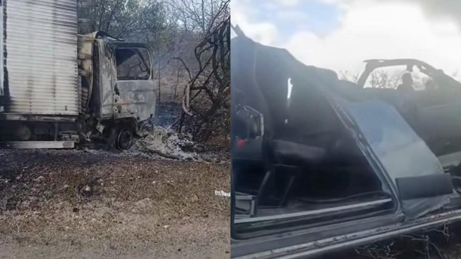 Van com pacientes da cidade de Petrolândia ficou destruída após acidente na PE-360, em Floresta (PE)