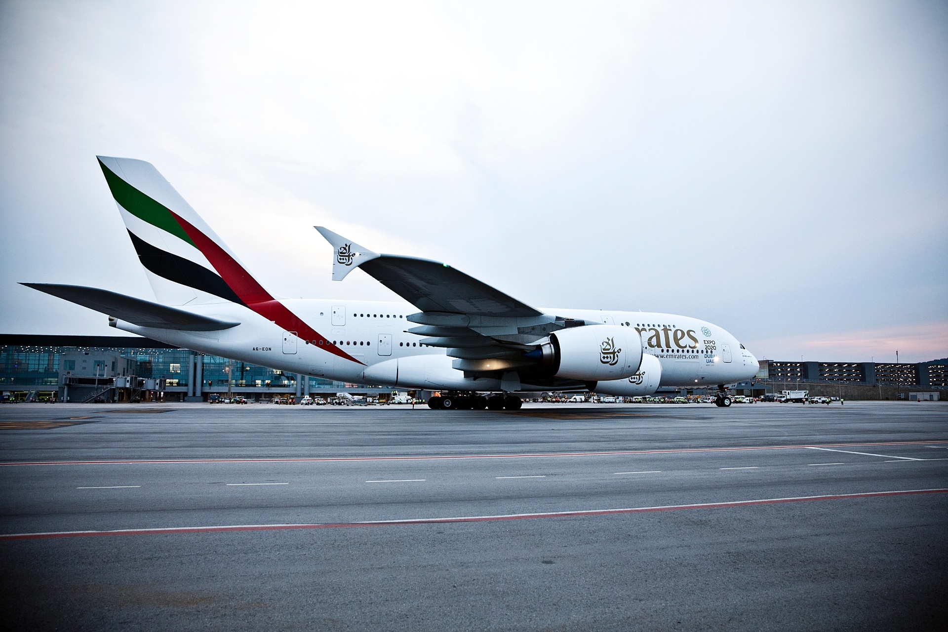 O A380, maior avião de passageiros do mundo, fez um único voo comercial para São Paulo desde Dubai, nos Emirados Árabes - Lucas Lima/UOL