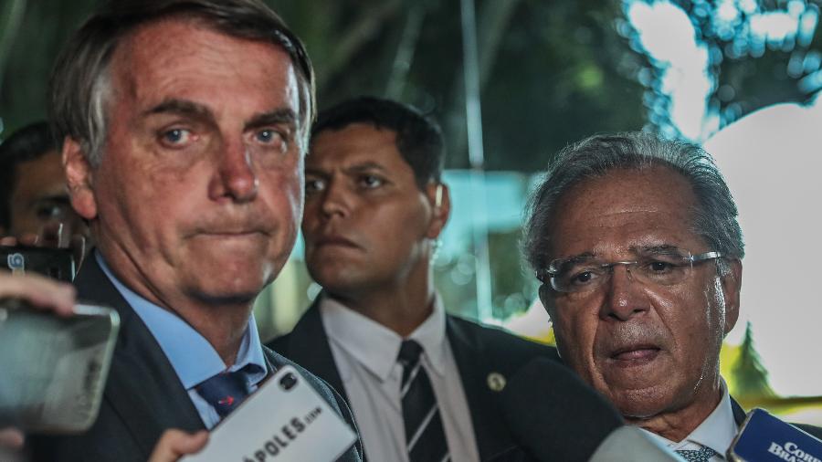  O presidente Jair Bolsonaro, e o ministro da Economia, Paulo Guedes - Gabriela Biló/Estadão Conteúdo