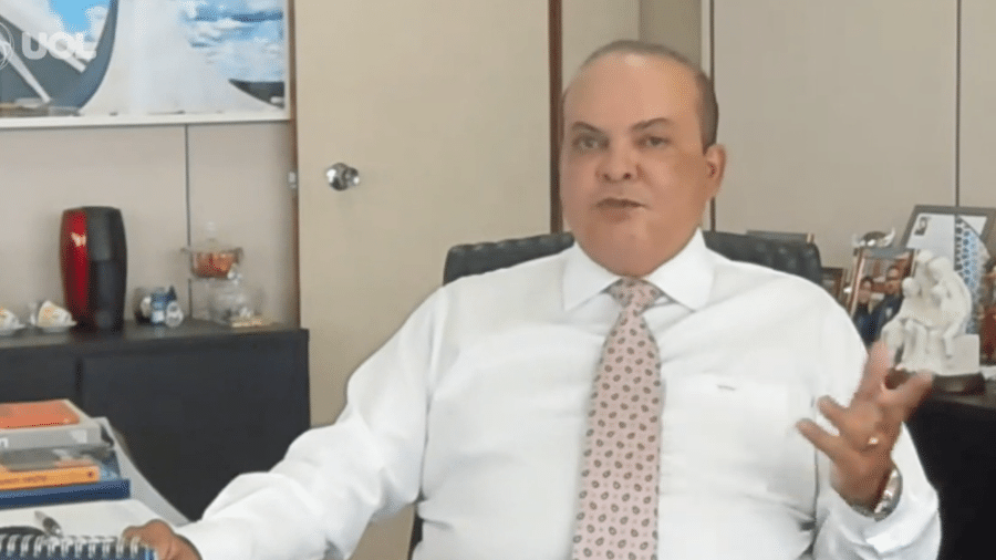 O governador do Distrito Federal, Ibaneis Rocha (MDB), durante o UOL Entrevista - Reprodução