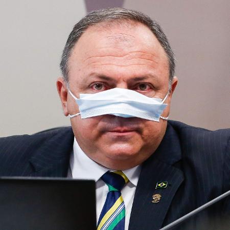 O ex-ministro da Saúde Eduardo Pazuello em depoimento na CPI da Covid - Sergio Lima/AFP