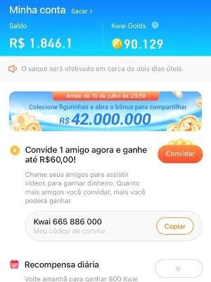 Como convidar amigos para o Kwai e ganhar dinheiro