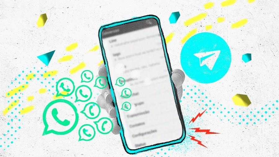 O Telegram também funciona como aplicativo de mensagens - Arte UOL