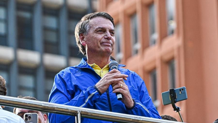 Jair Bolsonaro, ex-presidente da República, durante ato na Paulista