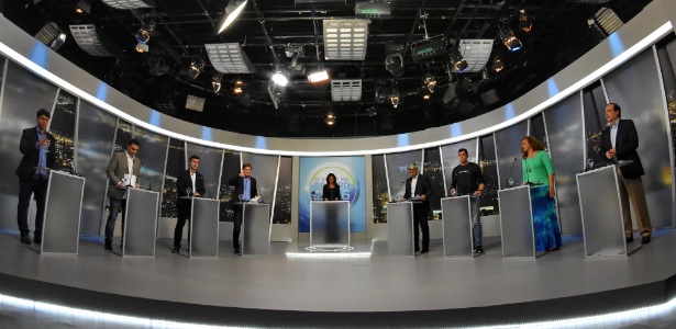 Candidatos a prefeito do Rio de Janeiro em debate realizado pela TV Record
