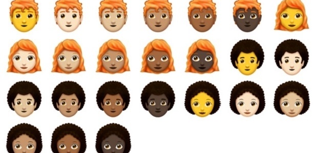 Emojis podem ganhar opções de pessoas com cabelos coloridos