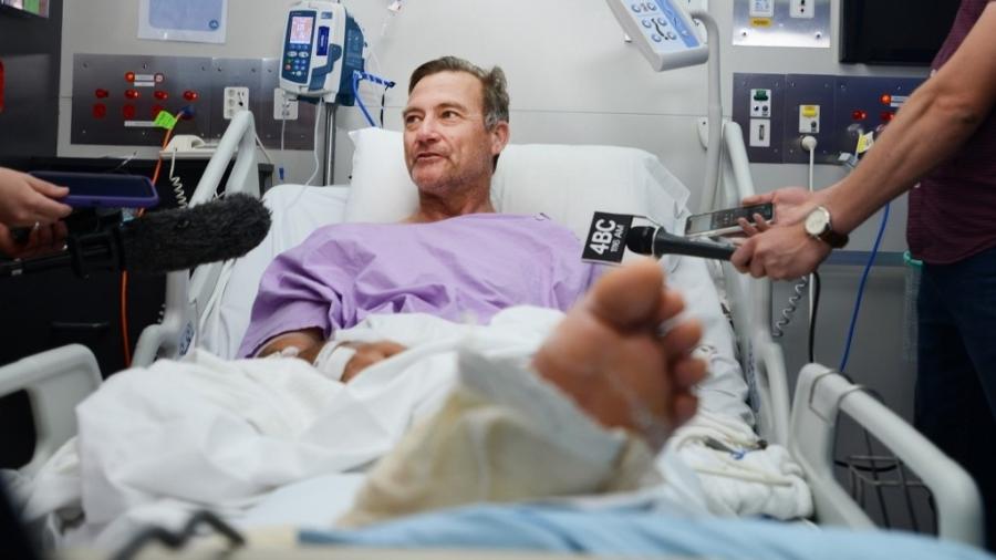 Neil Parker se recupera no hospital Princess Alexandra, em Brisbane, na Austrália - PRINCESS ALEXANDRA HOSPITAL MEDIA AND COMMUNICATIONS / AFP