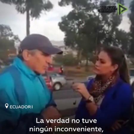 Repórter põe fim a entrevista após reclamação de homem no Equador - Reprodução/Twitter