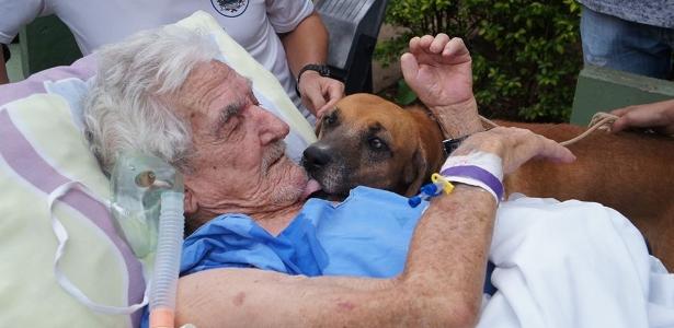 Encontro emocionante | Idoso recebe visita do cão de estimação no hospital em SP