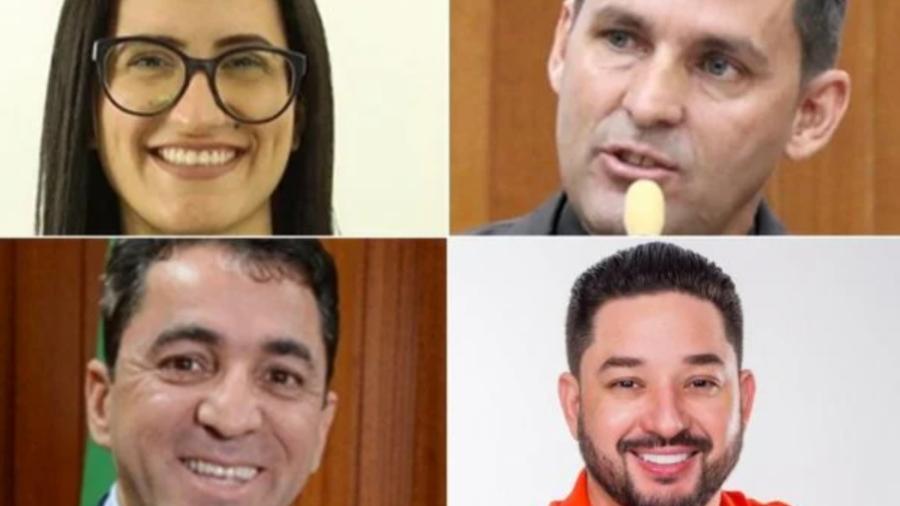 No sentido horário, da esquerda para a direita, os vereadores Gabriela Rodart (DC), Sargento Novandir (Republicanos), Cabo Senna (Patriota) e Thialu Guiotti (Avante) - Reprodução