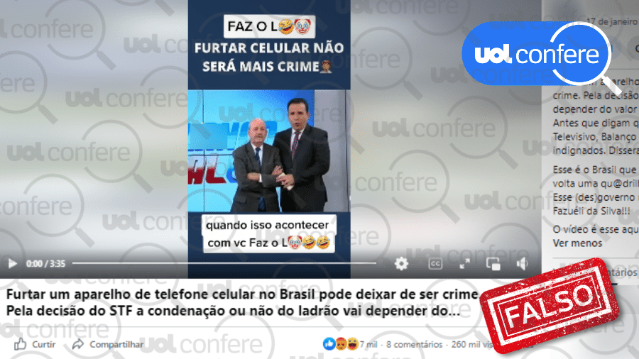 23.jan.2023 - Informação falsa sobre decisão da Suprema Corte começou a circular em 2017 - Arte/UOL sobre Reprodução/Facebook