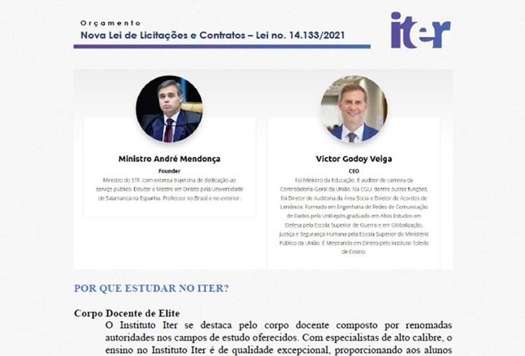 Proposta do Iter, ligado a André Mendonça, para o governo de Roraima