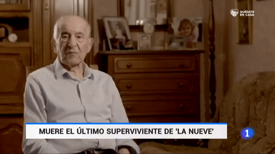 1.abr.2020 - Rafael Gómez Nieto, último sobrevivente de "La Nueve", resistência espanhola ao nazismo - Reprodução/YouTube