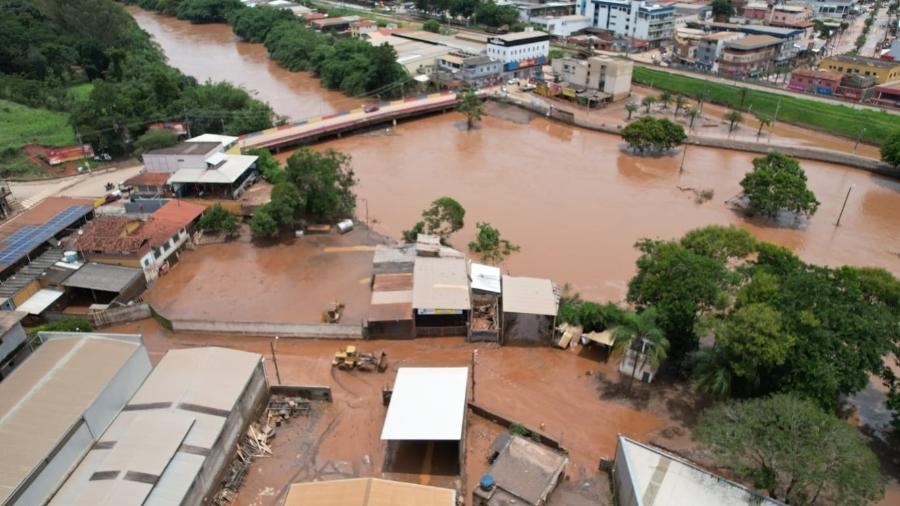 Fortes chuvas causaram enchentes em Brumadinho (MG), em 2022 - Divulgação/Prefeitura de Brumadinho