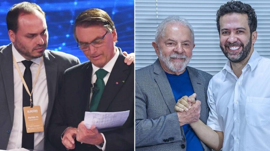 Carlos, Jair Bolsonaro, Lula e Janones: integrante de equipe do presidente avalia que "a esquerda aprendeu a jogar o jogo" - Reprodução