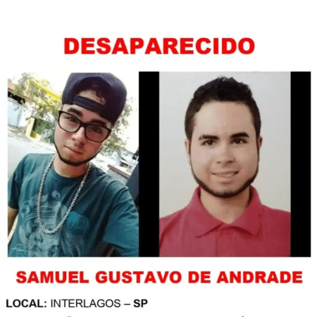 À direita, uma projeção de como Samuel Gustavo estaria hoje, aos 26 anos 