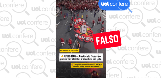 Vídeo não mostra torcida do Flamengo protestando contra Lula