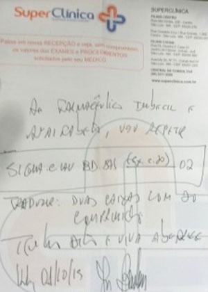 No receituário, o médico manda um recado "ao farmacêutico burro e analfabeto" que vai "traduzir" a quantidade da medicação prescrita - Divulgação/Conselho Regional de Farmácia do Maranhão