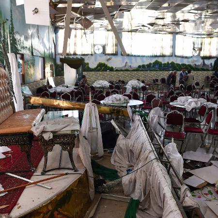 18.ago.2019 -  O grupo Estado Islâmico reivindicou responsabilidade pelo atentado  que matou 63 pessoas em festa em Cabul, Afeganistão - Wakil KOHSAR / AFP