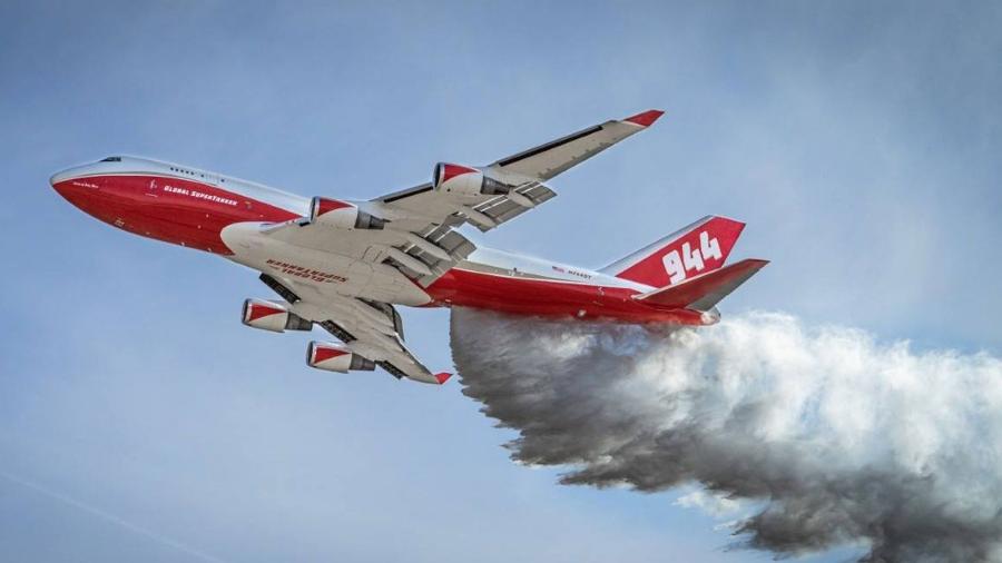 747 SuperTanker da empresa Global SuperTanker, contratado pelo governo da Bolívia para combater incêndios florestais no país - Reprodução/Facebook/Global SuperTanker