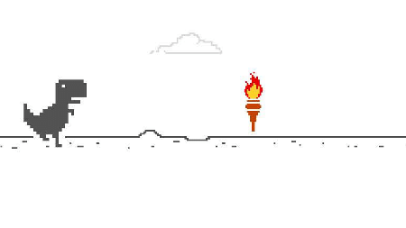 Dinossauro de jogo do Chrome entra no espírito da Olimpíada