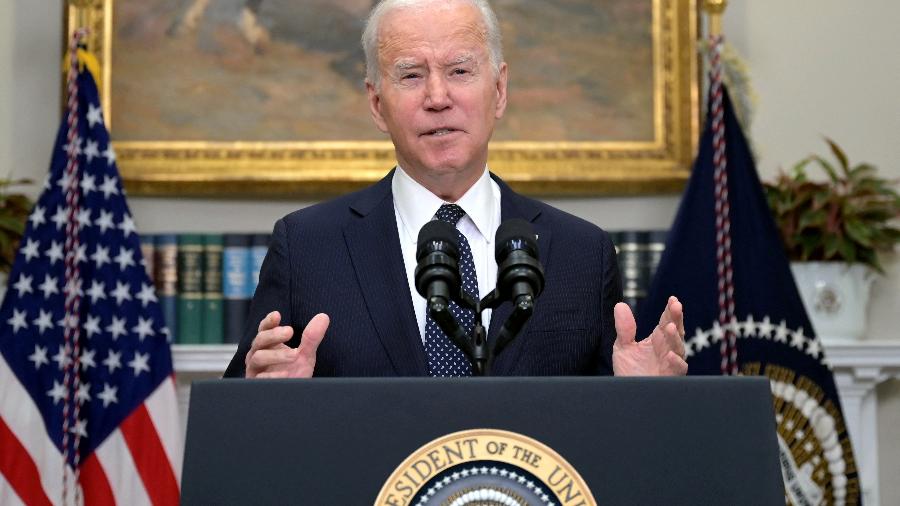 O presidente dos EUA, Joe Biden, apresenta atualização sobre a situação entre Rússia e Ucrânia - Jim WATSON / AFP