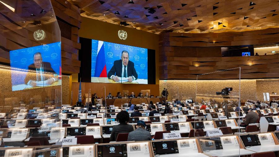 Plenário do Conselho de Direitos Humanos da ONU ficou esvaziado após a saída de diplomatas e embaixadores - Salvatore Di Nolfi/AFP