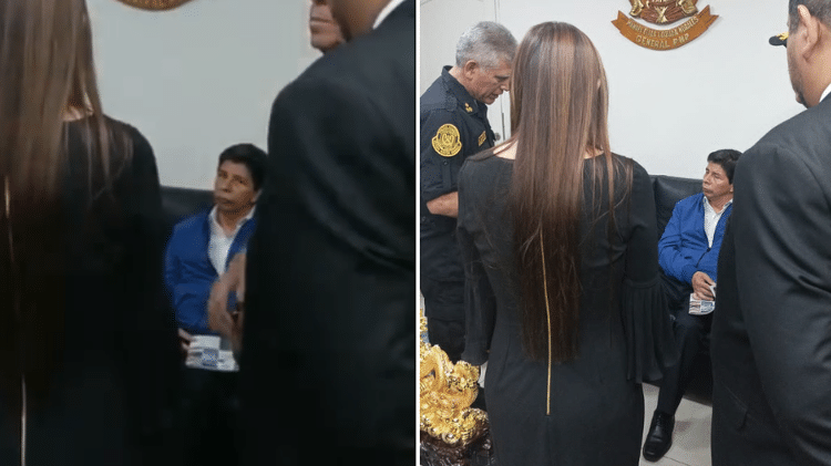 Footage shows Peruvian President Pedro Castillo talking to representatives - Reproduction/Twitter/@Politica_ECpe - Reproduction/Twitter/@Politica_ECpe